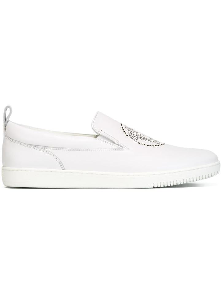 Versace Medusa Slip-on Sneakers, Men's, Size: 45, White, Calf Leather/rubber