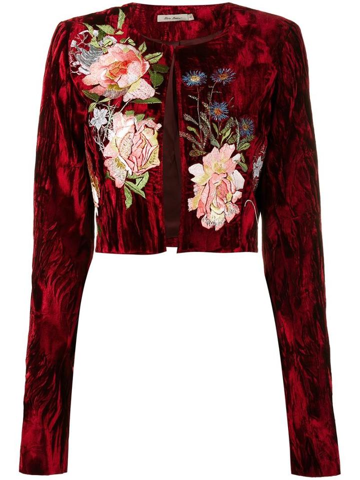 Alice Archer 'desiree' Velvet Jacket, Women's, Size: 12, Red, Acetate/rayon/cupro