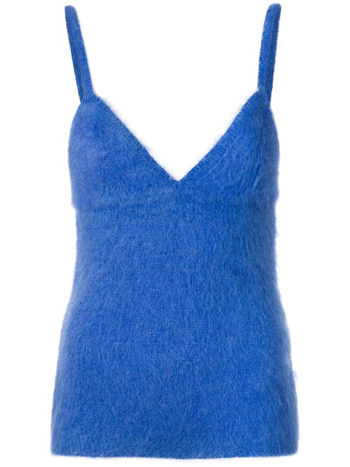 Prada Faux-fur Top - Blue