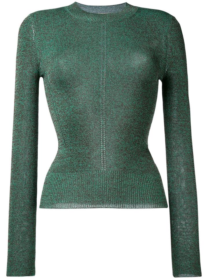 Christopher Kane Metallic Knitted Top - Green