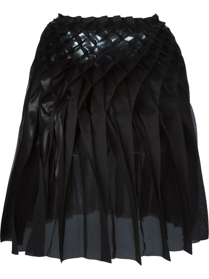 Junya Watanabe Comme Des Garçons Concertina Pleated Skirt, Women's, Size: S, Black, Polyester