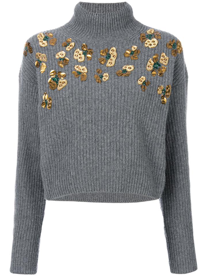 Msgm Embellished Jumper - Grey