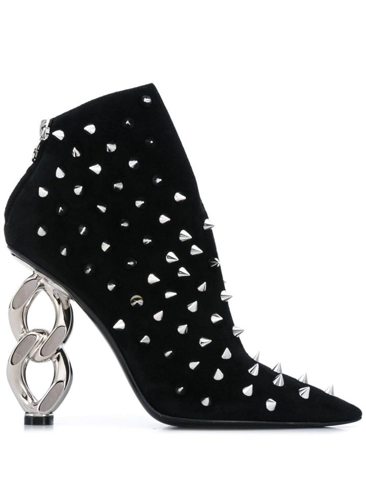 Balmain Studded Ankle Boots - Black