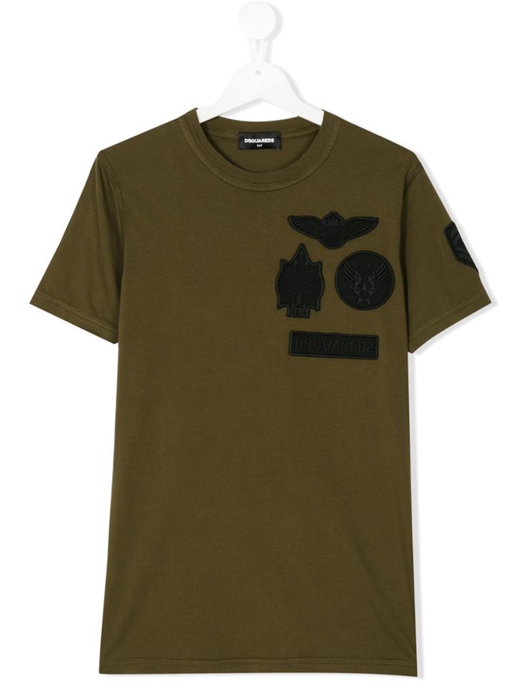 Dsquared2 Kids Badge Embroidered T-shirt - Green