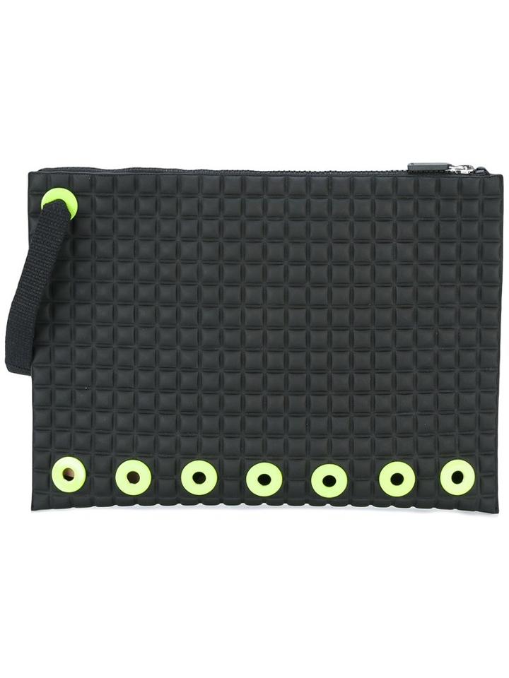 No Ka' Oi - Hand Strap Textured Clutch - Women - Polyurethane - One Size, Women's, Black, Polyurethane
