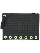 No Ka' Oi - Hand Strap Textured Clutch - Women - Polyurethane - One Size, Women's, Black, Polyurethane