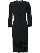 Ermanno Scervino - Lace Detail Fitted Dress - Women - Spandex/elastane/acetate/viscose - 42, Black, Spandex/elastane/acetate/viscose