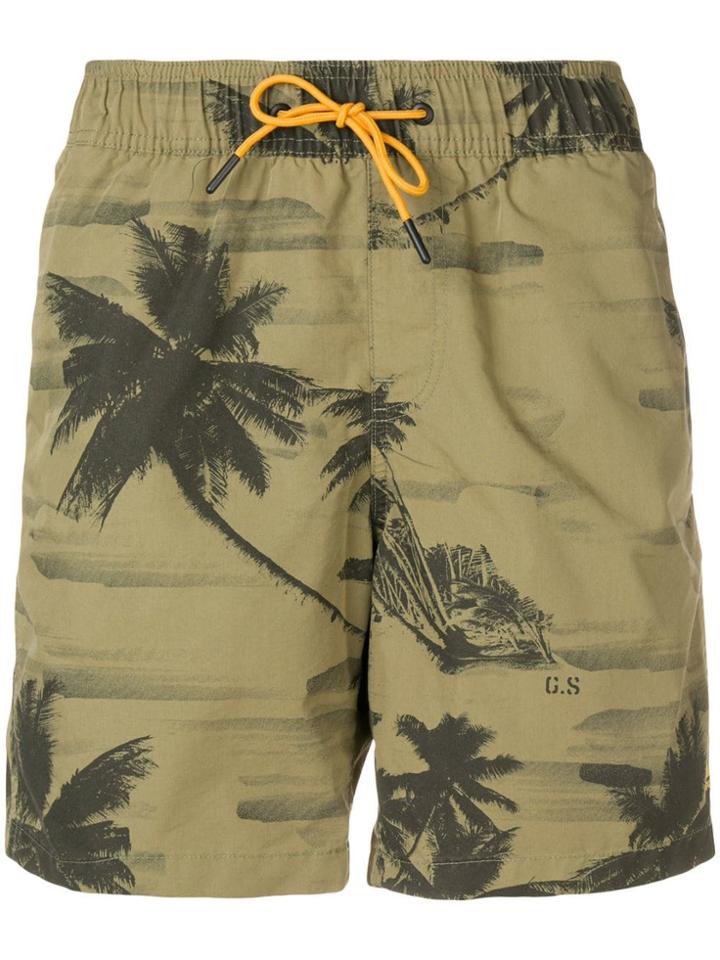 G-star Raw Research Palm Tree Print Swim Shorts - Green