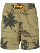 G-star Raw Research Palm Tree Print Swim Shorts - Green