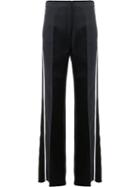 Fendi Side Stripe Flared Trousers, Women's, Size: 40, Black, Silk/polyamide/polyester/wool