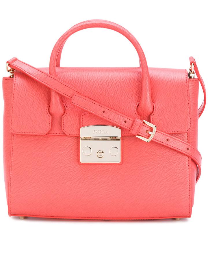 Furla - 'metropolis' Satchel - Women - Calf Leather - One Size, Pink/purple, Calf Leather