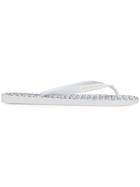 Philipp Plein Logo Embellished Flip Flops - White