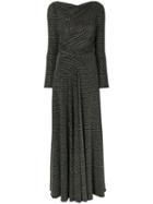 Talbot Runhof Glittery Detail Draped Gown - 999 (black)