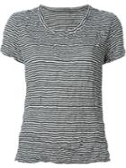 Issey Miyake Cauliflower Striped T-shirt, Women's, Black, Polyester