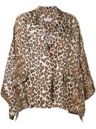 Alberto Biani Leopard Print Cape Jacket - Neutrals