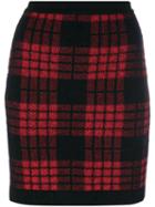 Balmain - Plaid High Waist Skirt - Women - Polyamide/viscose/mohair/wool - 38, Black, Polyamide/viscose/mohair/wool