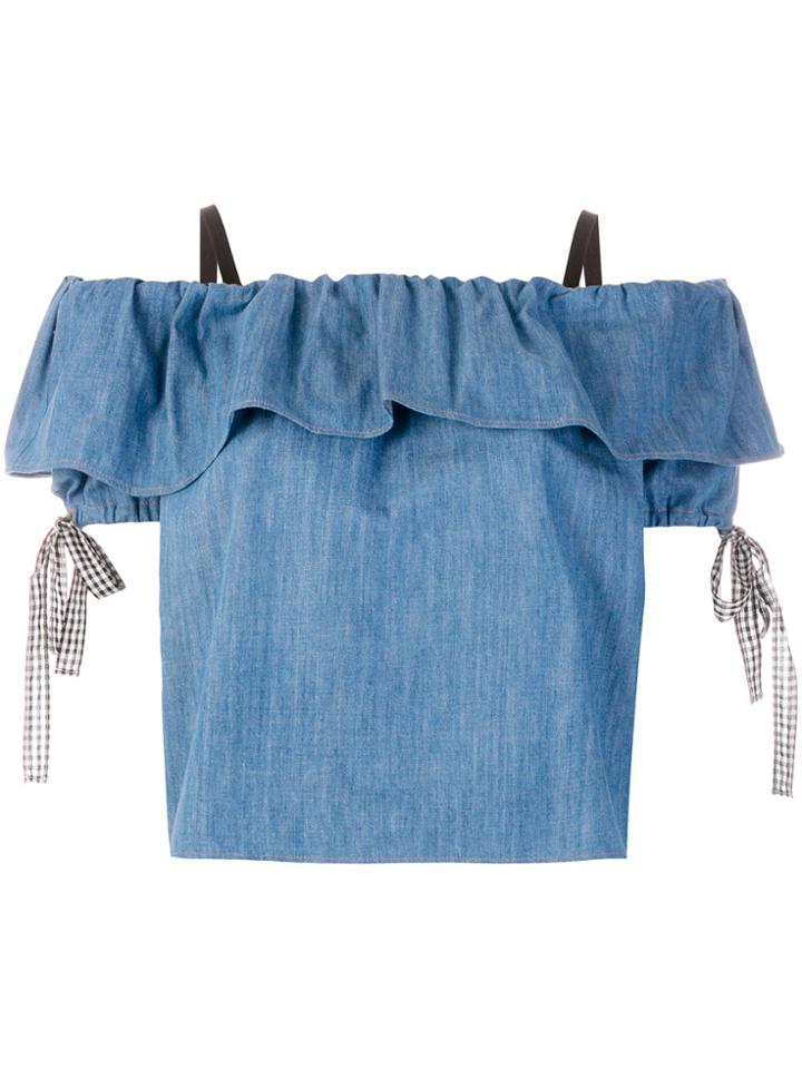 Miu Miu Denim Off-shoulder Top - Blue