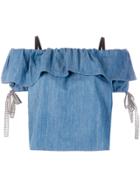 Miu Miu Denim Off-shoulder Top - Blue