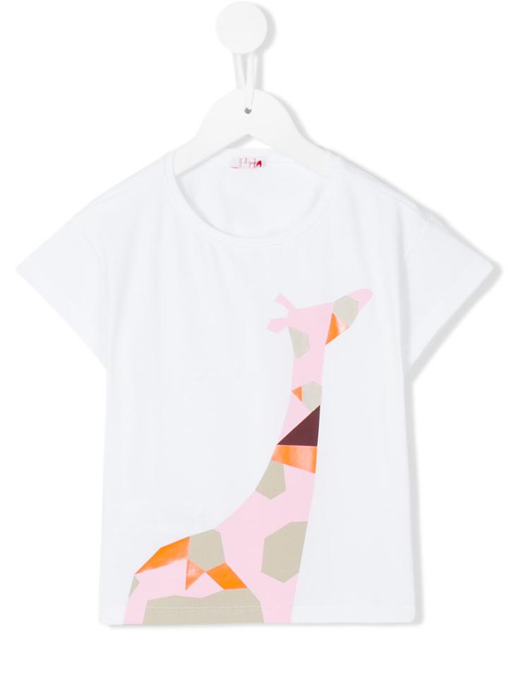 Il Gufo - Giraffe Print T-shirt - Kids - Cotton/spandex/elastane - 6 Yrs, White