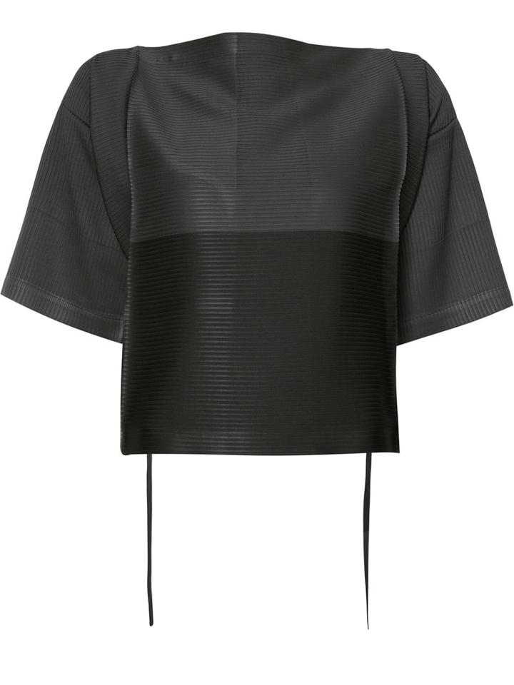 Issey Miyake - Tie-waist Wide-sleeve Top - Women - Polyester - 2, Women's, Grey, Polyester