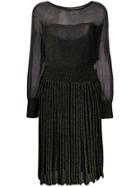 Alberta Ferretti Lurex Knit Midi Dress - Black