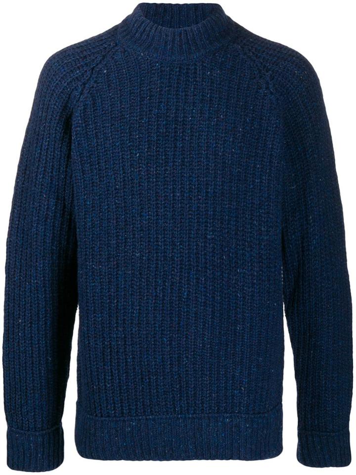 Woolrich Longline Crewneck Sweater - Blue