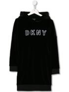 Dkny Kids Teen Hooded Sweater Dress - Black