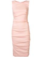 Nicole Miller Ruched Fitted Dress, Women's, Size: 10, Pink/purple, Polyester/spandex/elastane/viscose/linen/flax