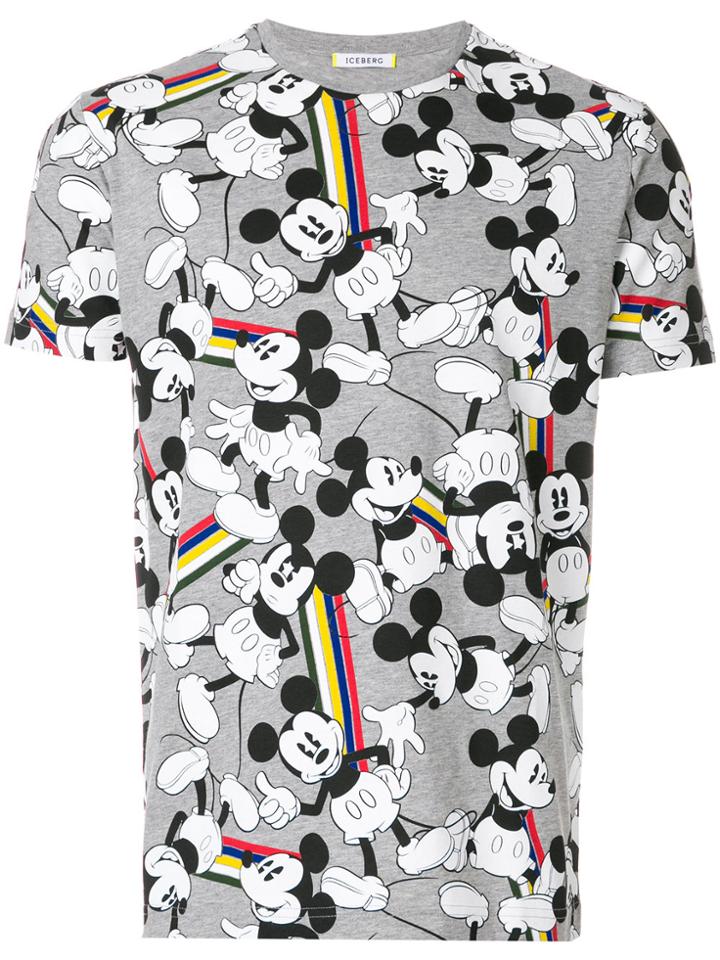 Iceberg Mickey Print T-shirt - Grey