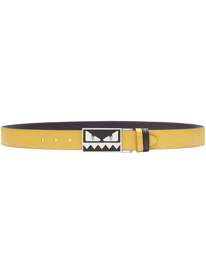 Fendi Reversible Bag Bugs Belt - Yellow & Orange