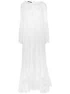 Alberta Ferretti - Long Asymmetric Dress - Women - Silk/acetate/other Fibers - 40, Women's, White, Silk/acetate/other Fibers