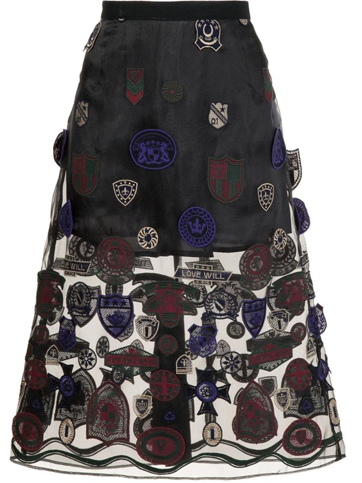 Miu Miu Floral Print Skirt - Blue