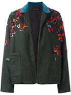Michel Klein 'butterflies' Embroidered Jacket, Women's, Size: 38, Green, Wool/pvc