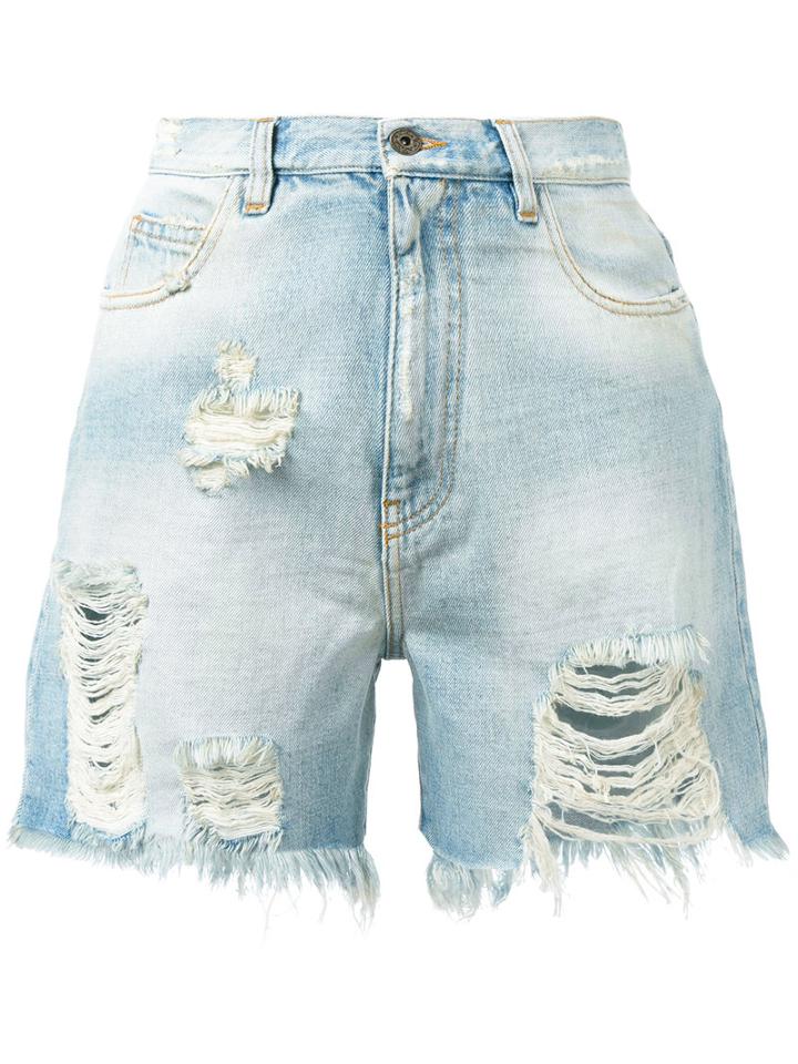 Destroy Shorts - Women - Cotton - Xs, Blue, Cotton, Faith Connexion