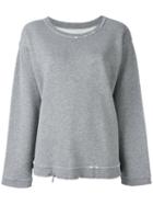 Rta - Beal Distressed Sweatshirt - Women - Cotton/polyester - S, Grey, Cotton/polyester