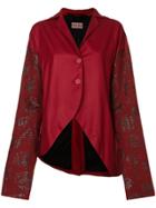 Romeo Gigli Vintage Oriental Printed Sleeve Jacket - Red