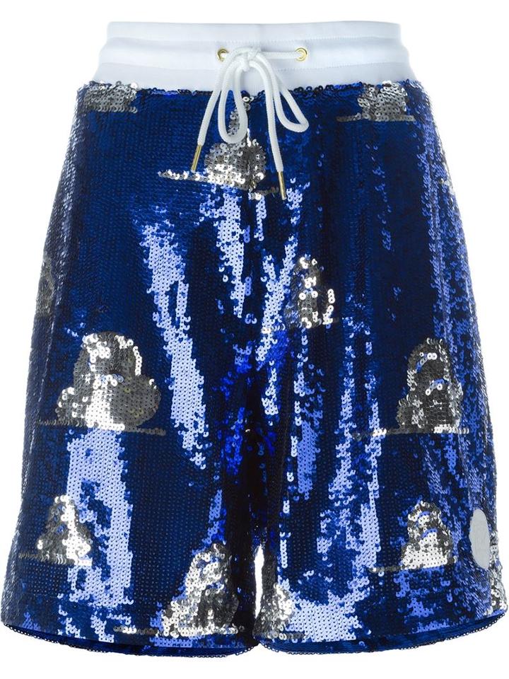 Joyrich Sequin Embellished Shorts, Women's, Size: Small, Blue, Polyester