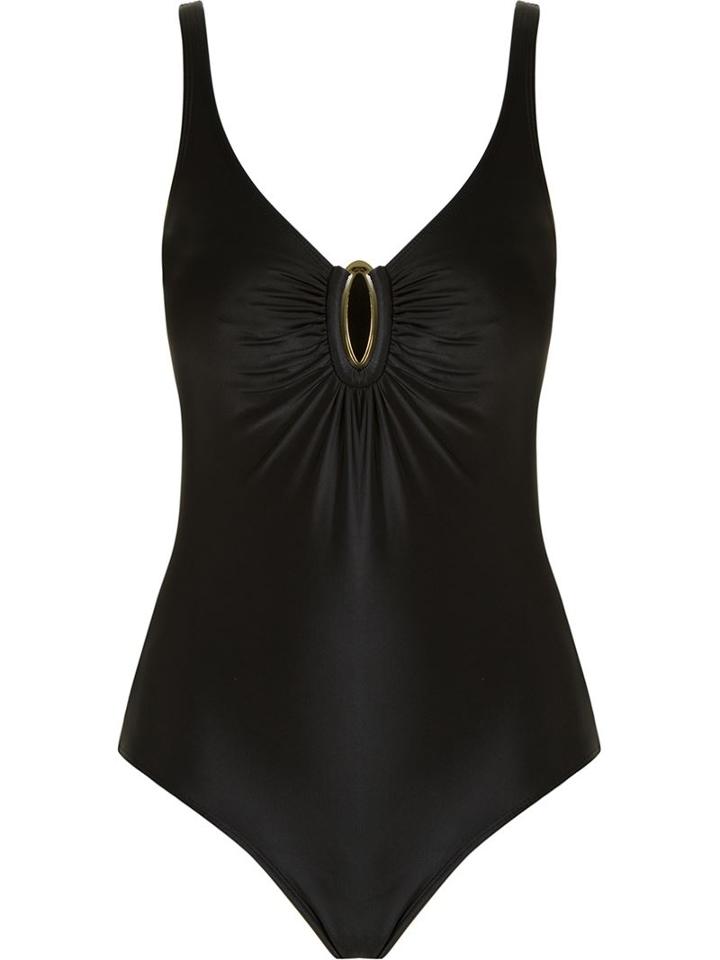 Lygia & Nanny Embellished Open Back Swimsuit, Women's, Size: 52, Black, Polyamide/spandex/elastane