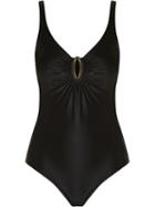 Lygia & Nanny Embellished Open Back Swimsuit, Women's, Size: 52, Black, Polyamide/spandex/elastane
