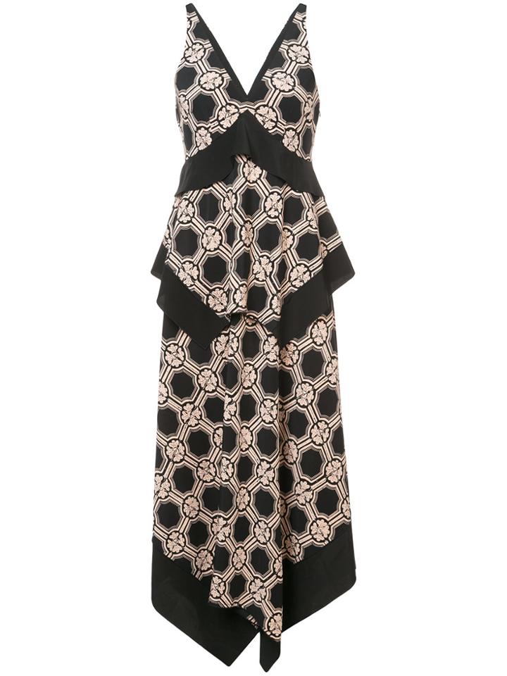 Derek Lam 10 Crosby V-neck Tiered Maxi Dress - Black