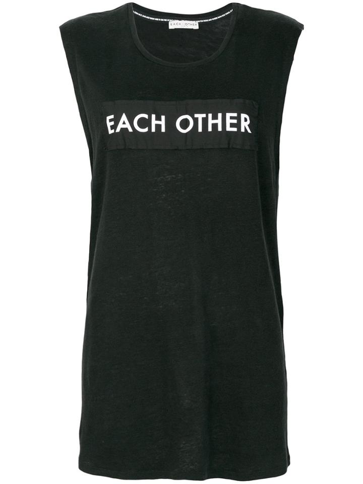 Each X Other Logo Print Tank Top - Black