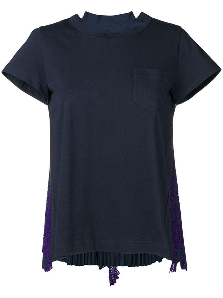 Sacai Floral Lace Inserts Top - Blue