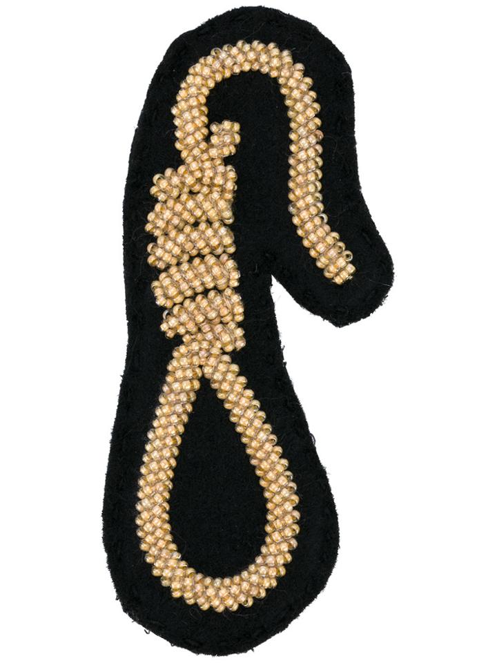 Olympia Le-tan Rope Bag Patch - Black