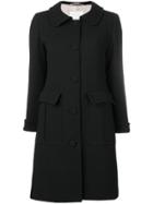 L'autre Chose Oversized Pockets Single Breasted Coat - Black