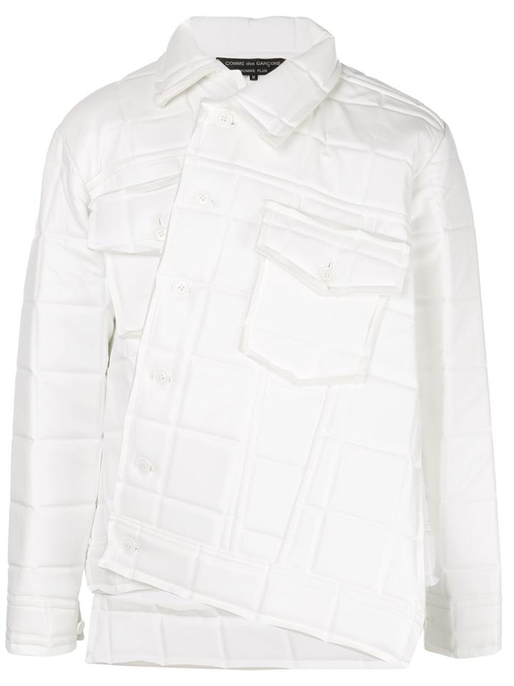 Comme Des Garçons Homme Plus Asymmetrical Square-embossed Jacket -