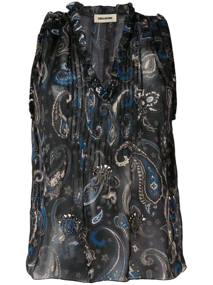 Zadig & Voltaire Paisley Embroidered Blouse - Black