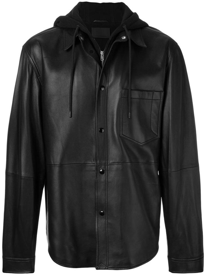 Alexander Wang Shirt Jacket With Hood - Black