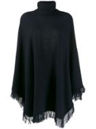 Incentive! Cashmere Knitted Poncho - Blue