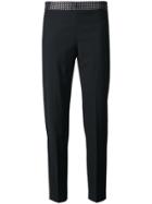 Ps By Paul Smith Patterned Waistband Cropped Trousers - Black