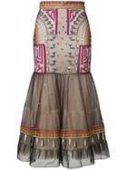 Temperley London Maze Flared Skirt - Nude & Neutrals